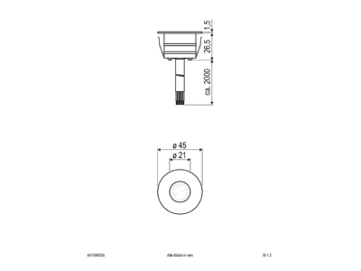 Mazeichnung EVN 44159902A LED Bodeneinbauleuchte IP65