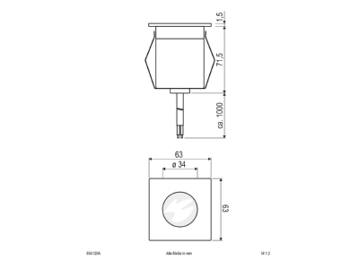 Mazeichnung EVN 654120A LED Bodeneinbauleuchte IP65