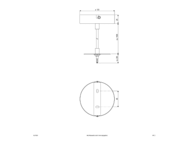 Dimensional drawing EVN ALPE09 Suspension cable for luminaires