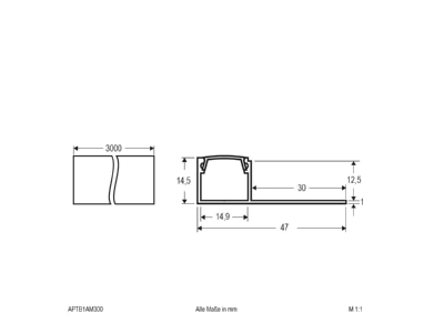 Dimensional drawing EVN APTB1AM300 Accessory for luminaires