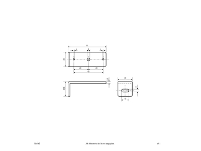 Dimensional drawing EVN BALWB Wall mounting 