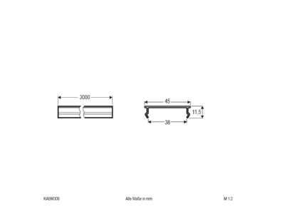 Dimensional drawing EVN KABM300 Cover for luminaires