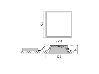 Dimensional drawing Performance in Light 3108996 Downlight spot floodlight 1x14   15W