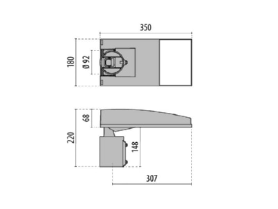 Dimensional drawing Performance in Light 3109057 Luminaire for streets and places   LED headlights 4000K 