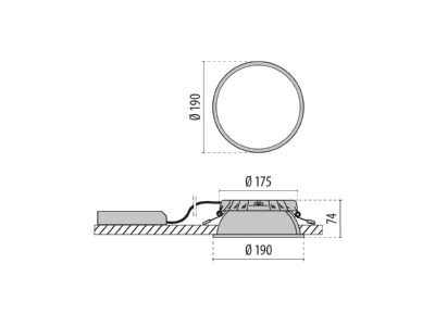 Dimensional drawing Performance in Light 3110055 Downlight spot floodlight 1x8   9W