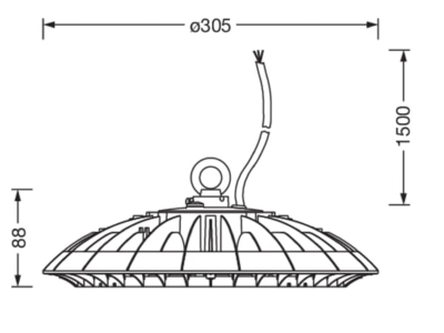 Ma�zeichnung Siteco 51HP32MB7MMA LED Hallenstrahler 857 Multilumen