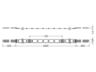 Dimensional drawing LEDVANCE BIOLUX HCLLSSTWZBKIT Light ribbon  hose  strip 220V