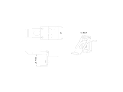 Dimensional drawing BEG 93117 Mounting kit for luminaires