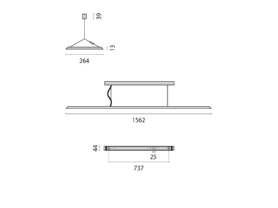 Dimensional drawing Performance in Light 3112746 Pendant luminaire 1x67W LED exchangeable
