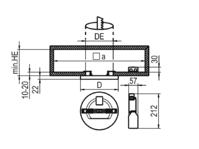Dimensional drawing Ridi Leuchten SARA220 DAW  0332094 Downlight spot floodlight