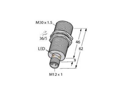 Mazeichnung Turck BI15U M30 VN6X H1141 Sensor induktiv