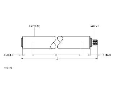 Dimensional drawing Turck WLS27PXRGBW1130HSKQ Tubelight system LED not exchangeable
