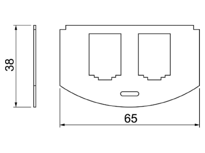 Dimensional drawing 1 OBO MP R2 2B Cover plate for installation units
