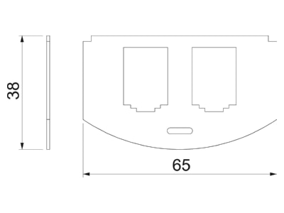 Dimensional drawing 2 OBO MP R2 2B Cover plate for installation units