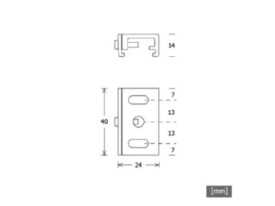 Dimensional drawing LTS ST A S S9000 131 alu Mounting kit for luminaires