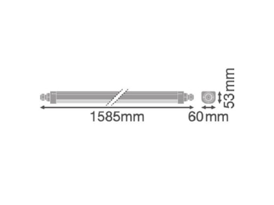 Dimensional drawing Ledvance DPCOMPTH1500V62W840 Ceiling  wall luminaire
