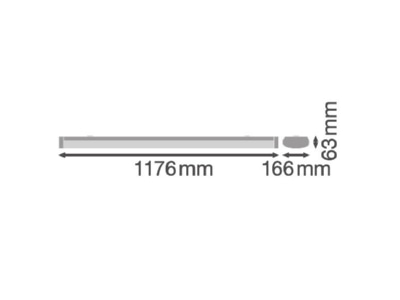 Dimensional drawing LEDVANCE LNSF1200P32W830 IP44 Ceiling  wall luminaire
