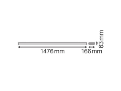Dimensional drawing LEDVANCE LNSF1500P45W830 IP44 Ceiling  wall luminaire
