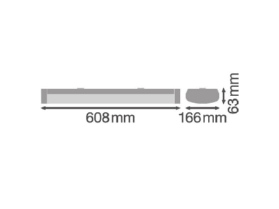 Dimensional drawing Ledvance LNSF600P18W840 IP44 Ceiling  wall luminaire
