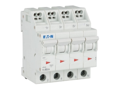 View right Eaton PLI B3 3N Miniature circuit breaker 4 p B3A