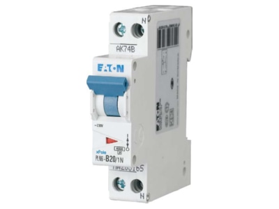 Product image Eaton PLN6 B20 1N DE Miniature circuit breaker 2 p B20A
