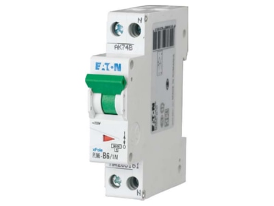 Product image Eaton PLN6 B6 1N DE Miniature circuit breaker 2 p B6A
