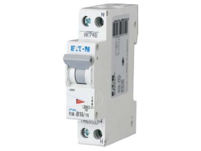 Product image Eaton PLN6 C16 1N DE Miniature circuit breaker 2 p C16A
