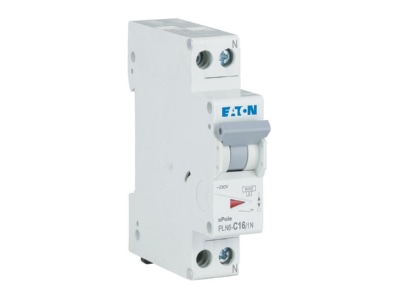 View right Eaton PLN6 C16 1N DE Miniature circuit breaker 2 p C16A