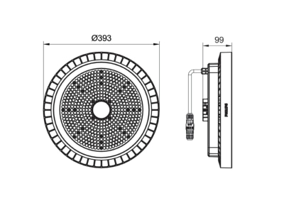 Mazeichnung Signify PLS BY122P G5  95585100 LED Hallenleuchte 865 BY122P G5 95585100