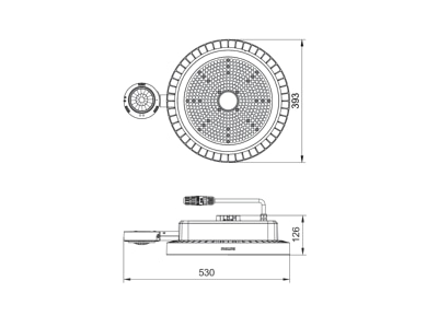Mazeichnung Signify PLS BY122X G5  95604900 LED Hallenleuchte 840  Interact BY122X G5 95604900