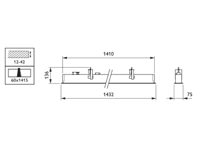 Dimensional drawing Signify PLS RC531B LED  97174500 Ceiling  wall luminaire RC531B LED 97174500