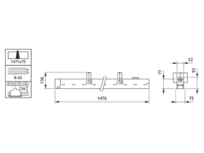 Dimensional drawing Signify PLS RC535B LED  97203200 Ceiling  wall luminaire RC535B LED 97203200