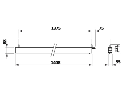 Mazeichnung Signify PLS SP532P LED  97252000 LED Anbau u Pendelleuchte 940  DALI SP532P LED 97252000