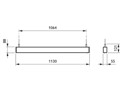 Mazeichnung Signify PLS SP532P LED  97260500 LED Anbau u Pendelleuchte 940  DALI SP532P LED 97260500