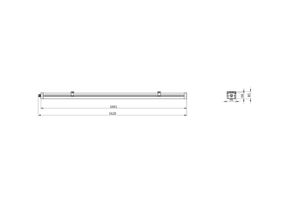 Dimensional drawing Signify PLS WT490C LED  62483200 Ceiling  wall luminaire LED exchangeable WT490C LED 62483200