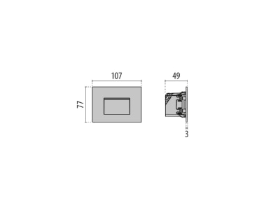 Dimensional drawing Performance in Light 3115406 Ceiling  wall luminaire 1x4 5W