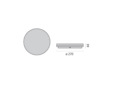 Dimensional drawing Performance in Light 3118562 Ceiling  wall luminaire 1x21W
