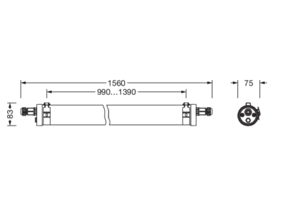 Ma�zeichnung Siteco 51FT107N460A LED Rohrleuchte 840