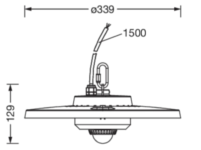 Ma�zeichnung Siteco 51HC427A4JMB01 LED Hallenleuchte 840  Sensor
