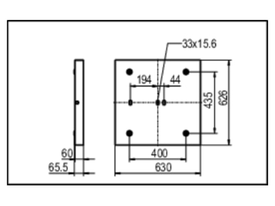 Dimensional drawing Ridi Leuchten EL AQ0622DA  0637908 Ceiling  wall luminaire EL AQ0622DA 0637908