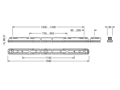 Dimensional drawing Siteco 51FB10DP360B Ceiling  wall luminaire