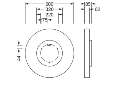 Dimensional drawing Siteco 51MR36GD0421B Ceiling  wall luminaire   LED wall and ceiling light 840 