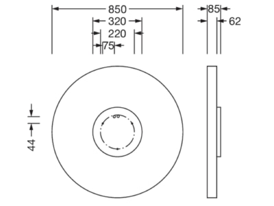 Dimensional drawing Siteco 51MR38ND0321W Ceiling  wall luminaire