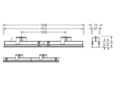 Dimensional drawing Siteco 51MX14DB35WB Ceiling  wall luminaire   LED recessed light 830 