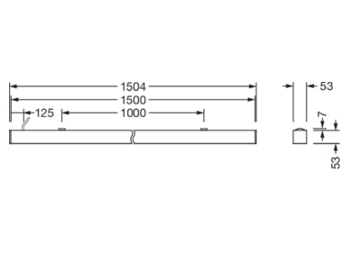 Dimensional drawing Siteco 51MX22DB35SB Ceiling  wall luminaire   LED surface mounted light 830 
