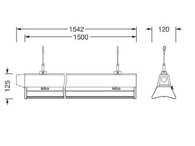 Dimensional drawing Siteco 52TD16MN4A5G Gear tray for light line system