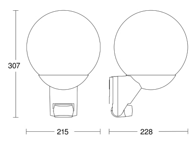 Dimensional drawing Steinel L 585 S anthrazit Ceiling  wall luminaire