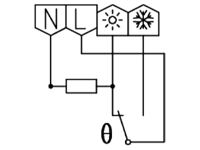Anschlussbild Alre it RTBSU 401 010 00 Raumtemperaturregler Wechsler RTBSU 401 01000
