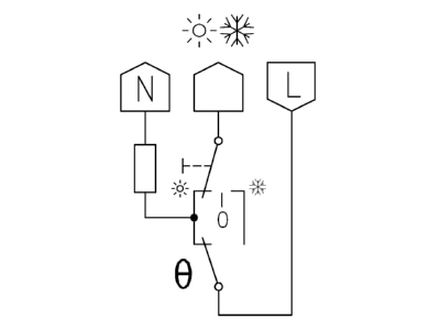 Anschlussbild Alre it RTBSU 401 063 00 Raumtemperaturregler Wechsler  Schalter RTBSU 401 06300