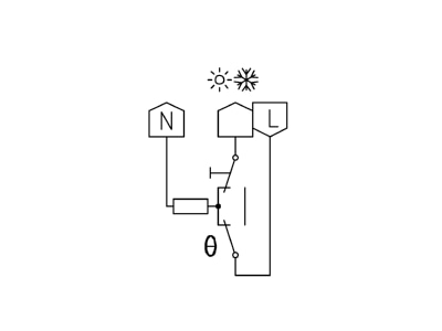Anschlussbild Alre it RTBSU 401 265 00 Raumtemperaturregler Wechsler  Schalter RTBSU 401 26500